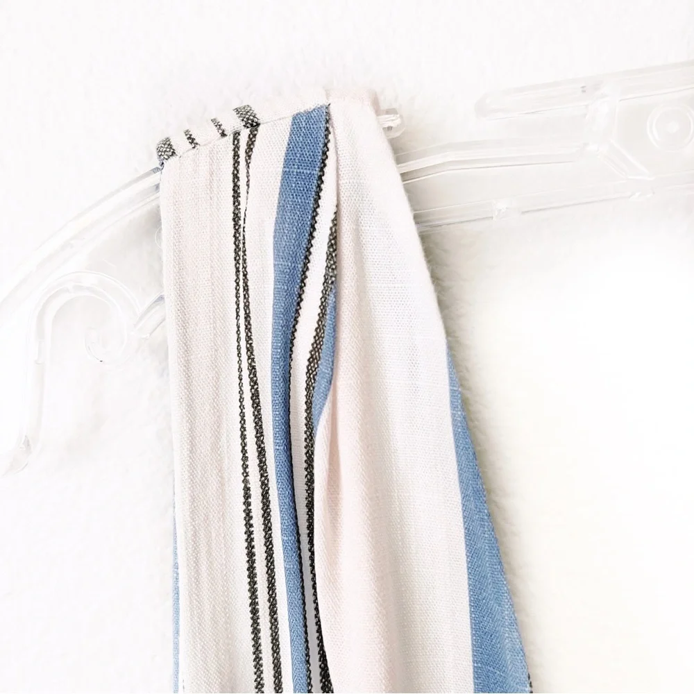 Superdown Bette Deep V Jumpsuit Rayon Multi Stripe Revolve Blue White Pi… - Picture 11 of 16